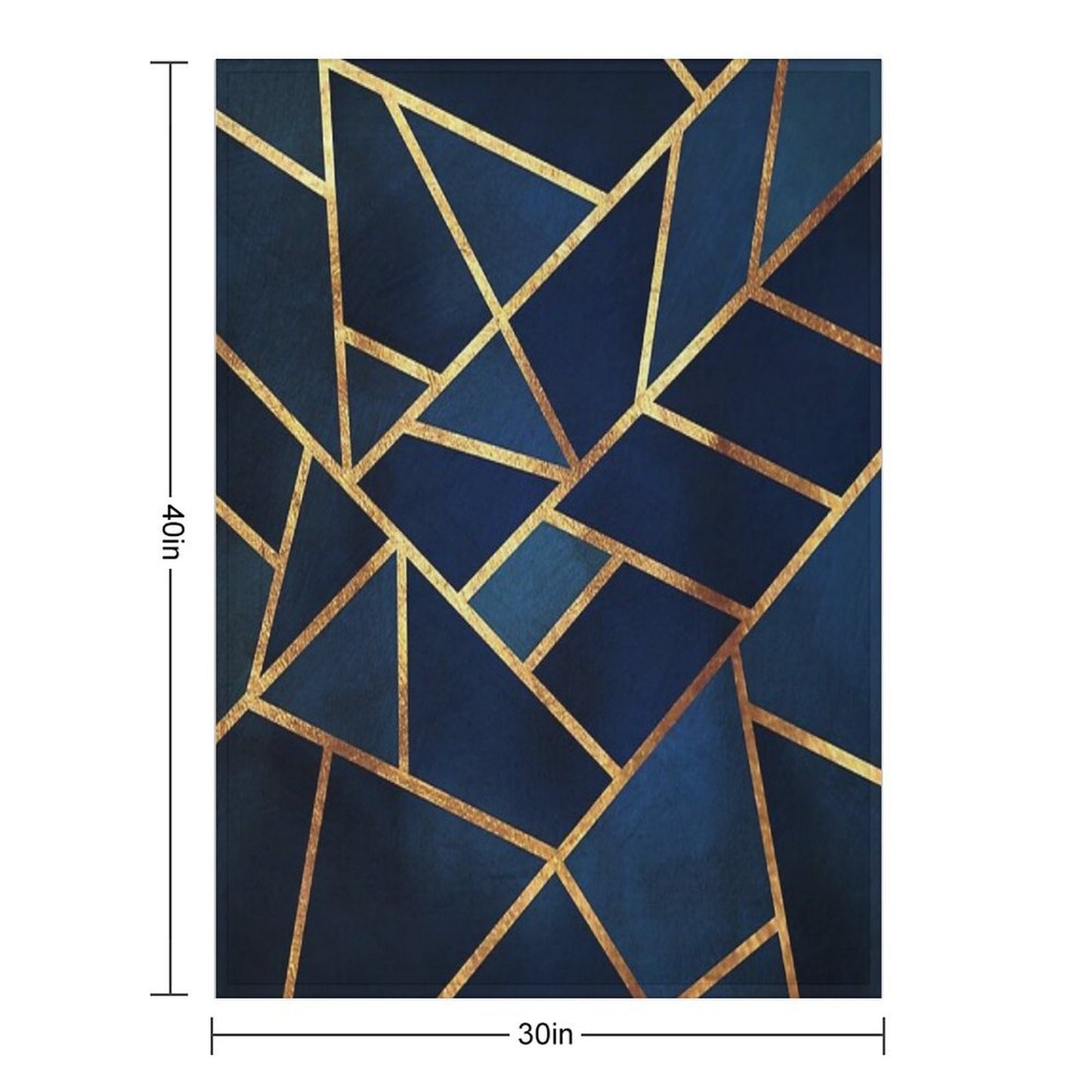 Navy Gold Stone Geometric Throw Blanket