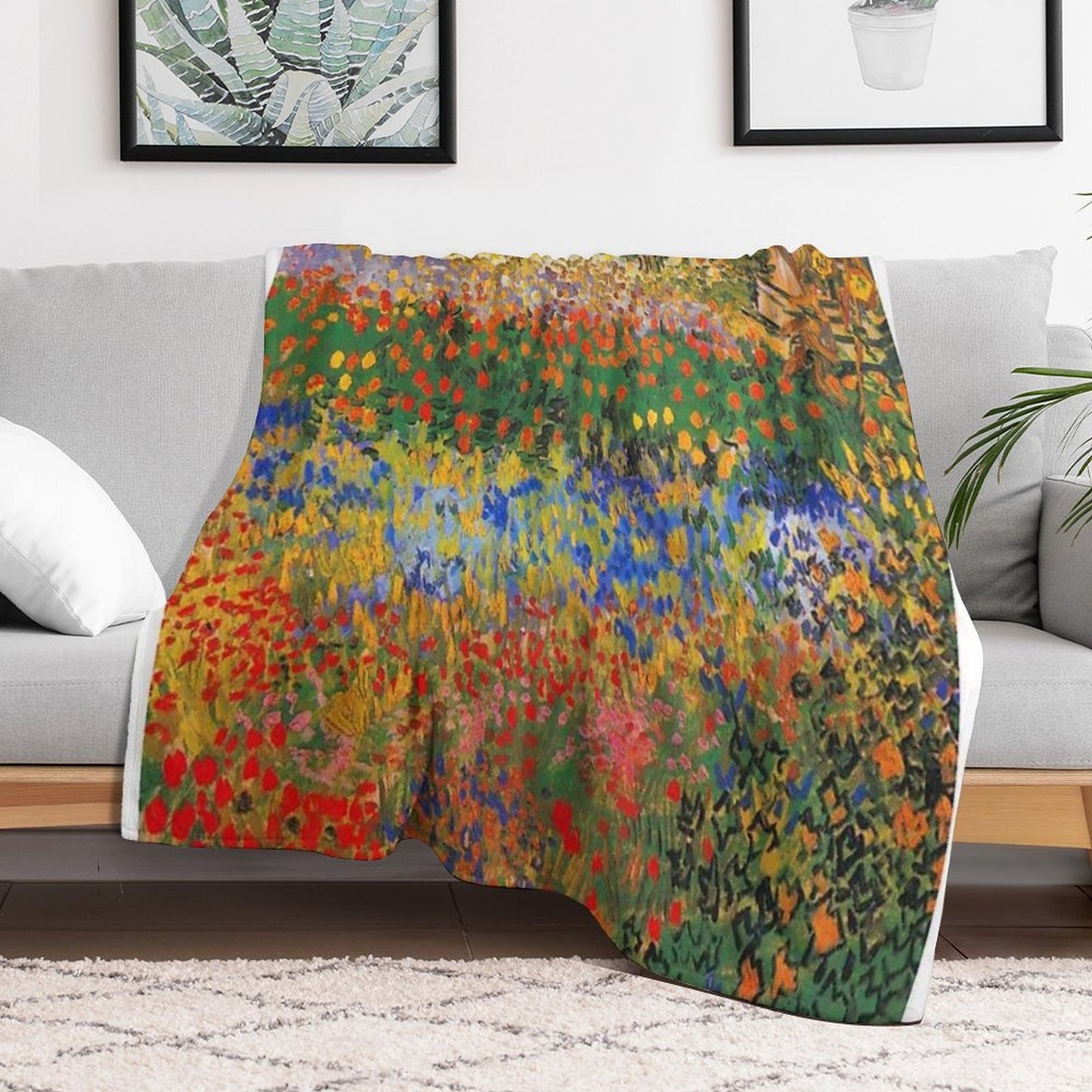 Flower Garden Painting by Vincent Van Gogh Throw Blanket