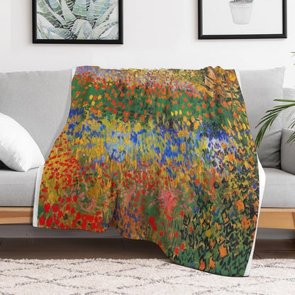Flower Garden Painting by Vincent Van Gogh Throw Blanket