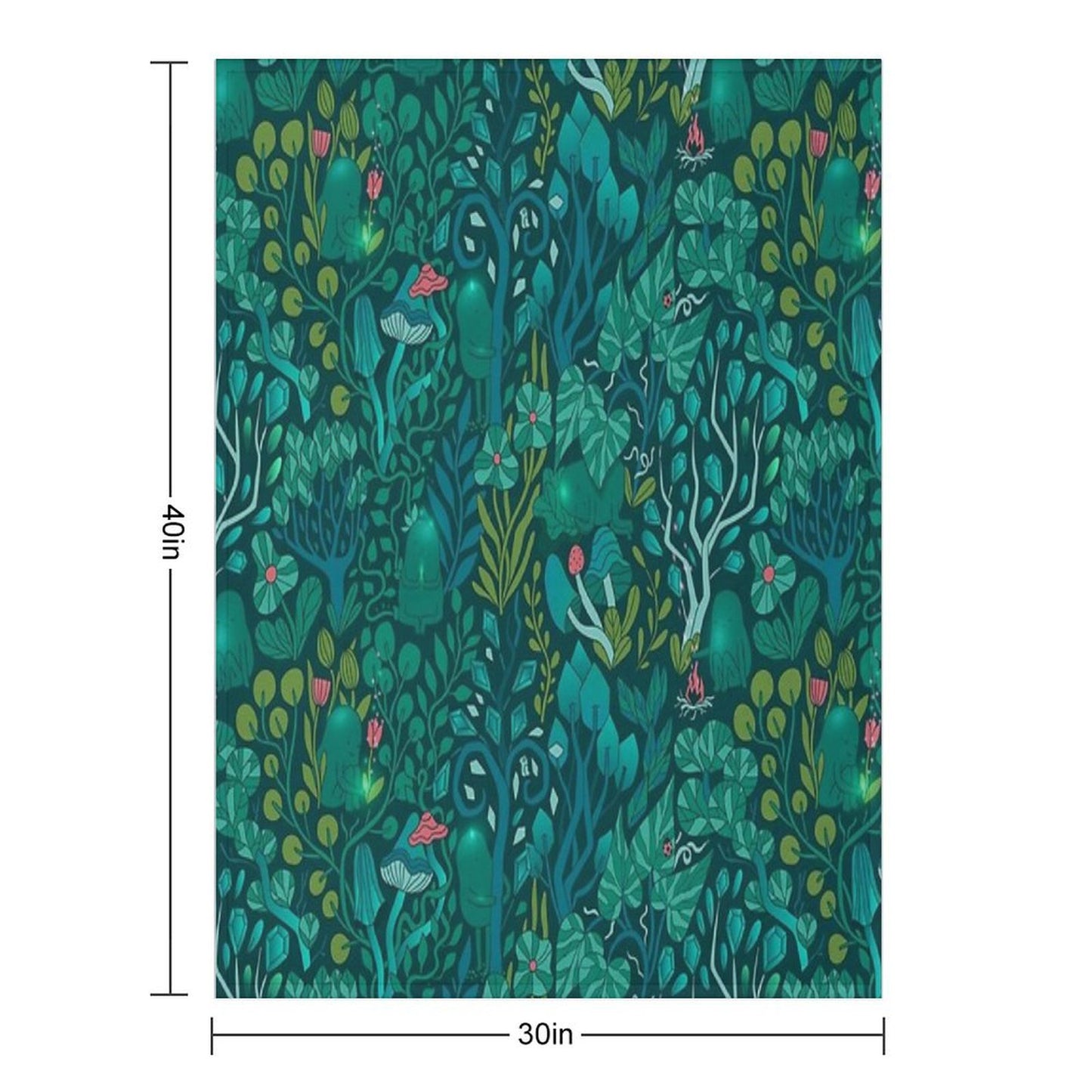 Emerald Forest Keepers. Fairy Woodland Creatures. Tree, Plants And Mushrooms Throw Blanket