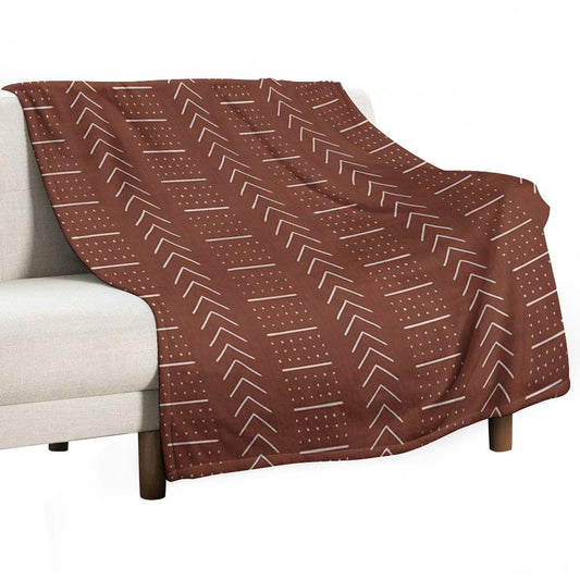 Rust Mud Cloth 1 Throw Blanket