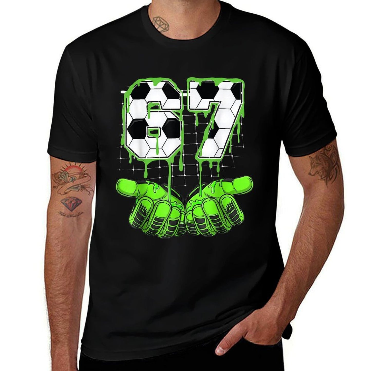 67 Soccer Six Seven 67 Meme Funny  High-quality Stitching T-Shirt