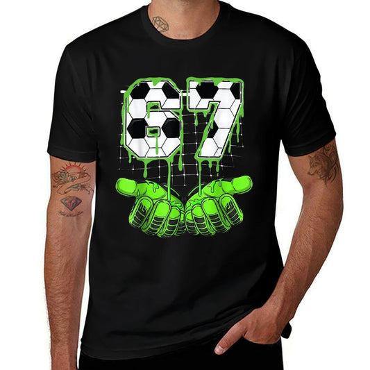 67 Soccer Six Seven 67 Meme Funny  High-quality Stitching T-Shirt