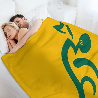 Australia Rugby Wallabies Yellow Wallaby Throw Blanket