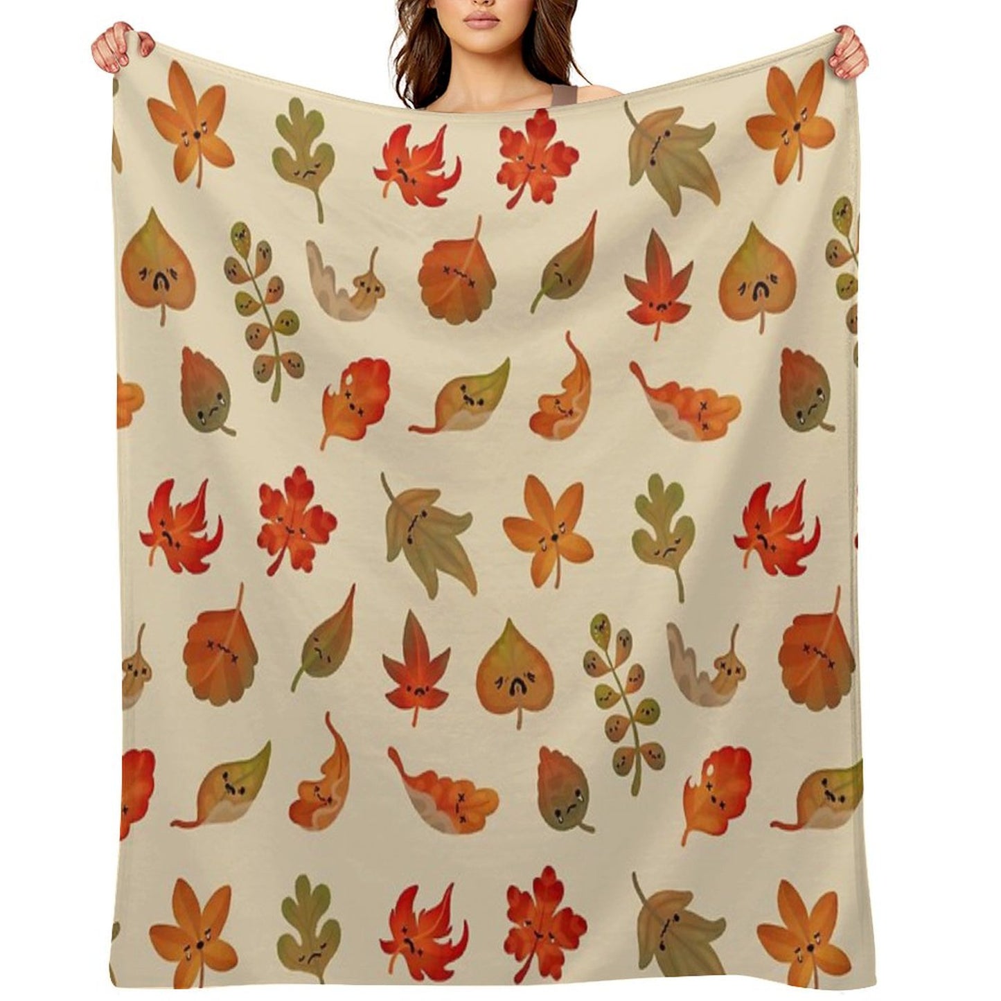 Sad Fallen Leaves Throw Blanket