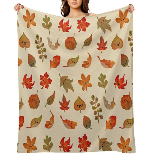 Sad Fallen Leaves Throw Blanket