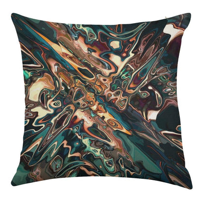 Melting Copper Abstract Linen Throw Pillow Cover