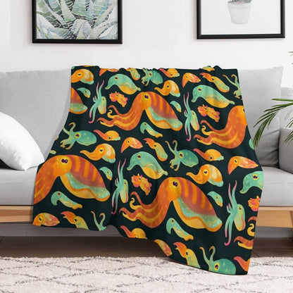 Cuttlefish - Dark Throw Blanket