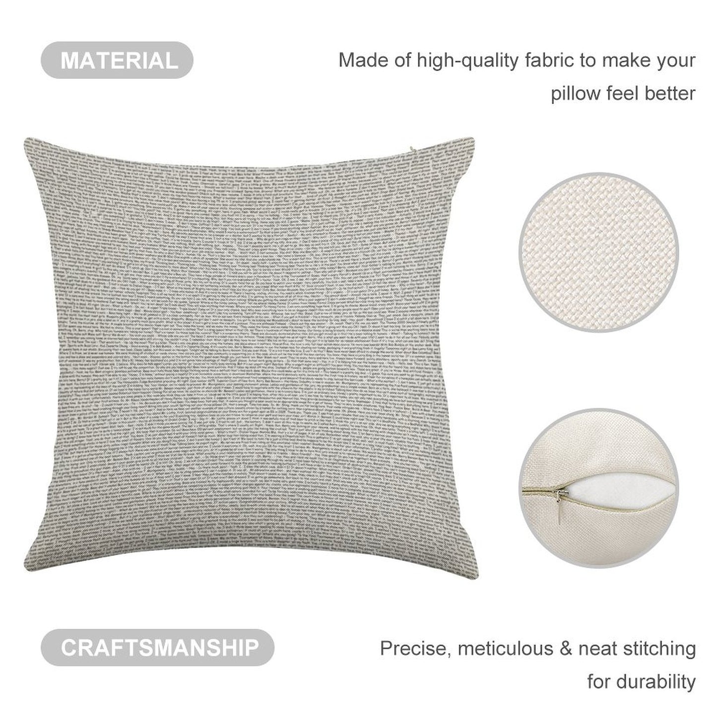 The Entire Bee Movie Script Linen Throw Pillow Cover