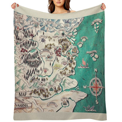 Map of Narnia Throw Blanket