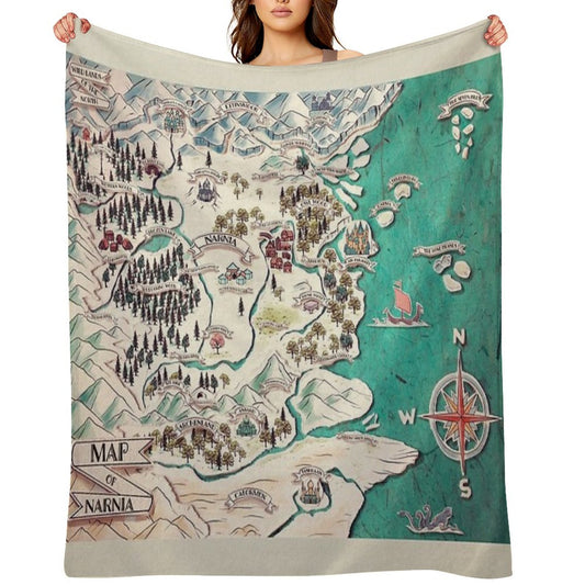 Map of Narnia Throw Blanket