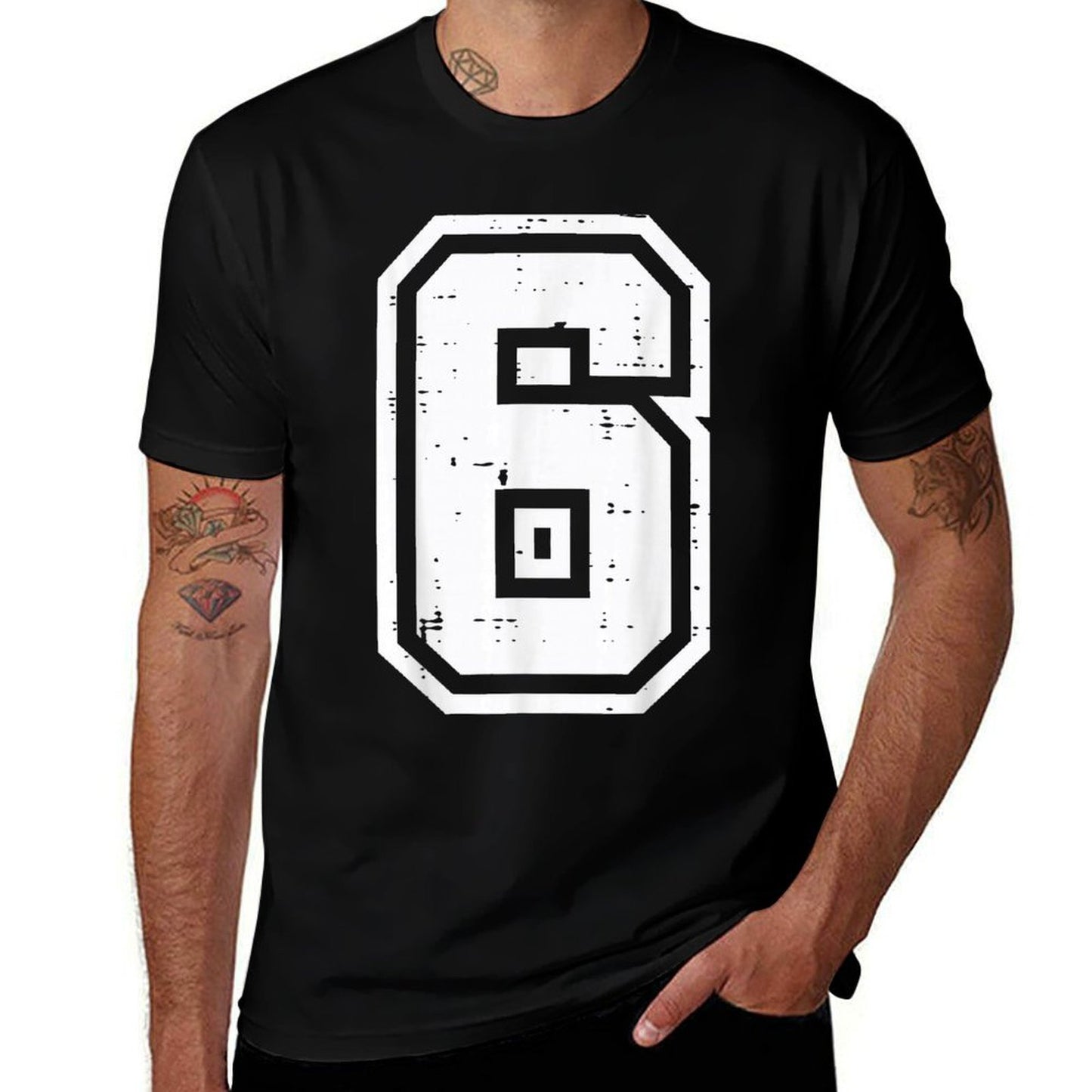 Number 6 Costume Halloween 67 Meme Men Women Kids Youthn  Rolled Sleeves T-Shirt
