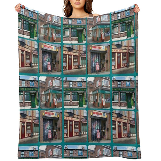 Corrie Iconic Buildings Throw Blanket