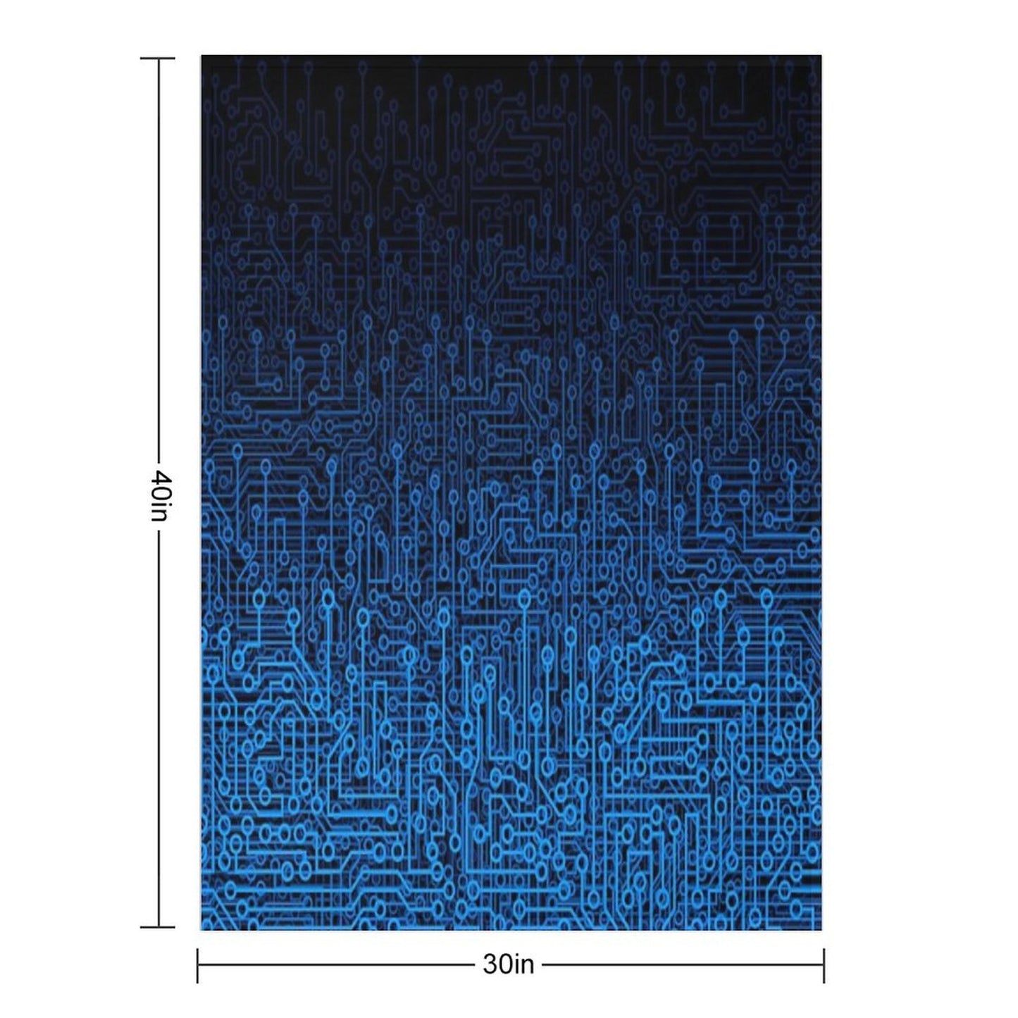 Reboot III BLUE Computer Circuit Board Pattern Throw Blanket