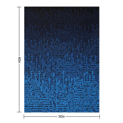 Reboot III BLUE Computer Circuit Board Pattern Throw Blanket
