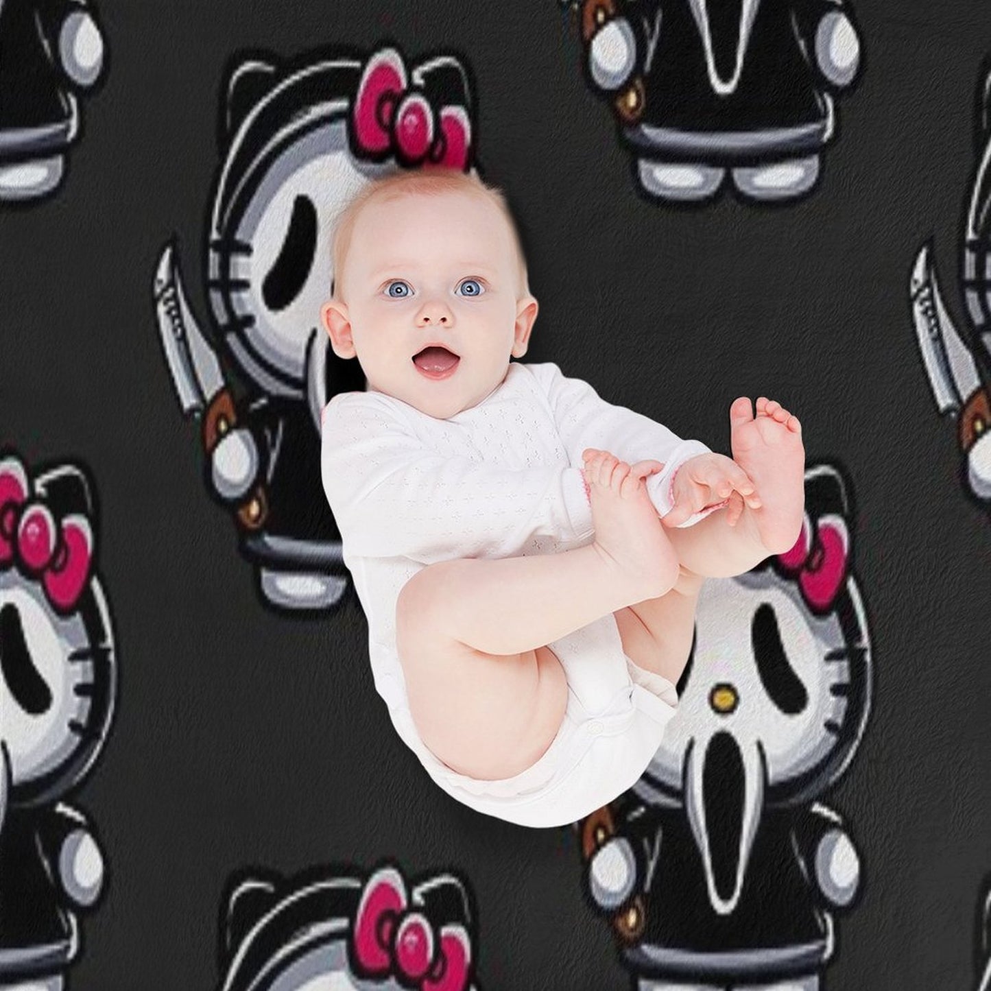 Scream Kitty Halloween Throw Blanket