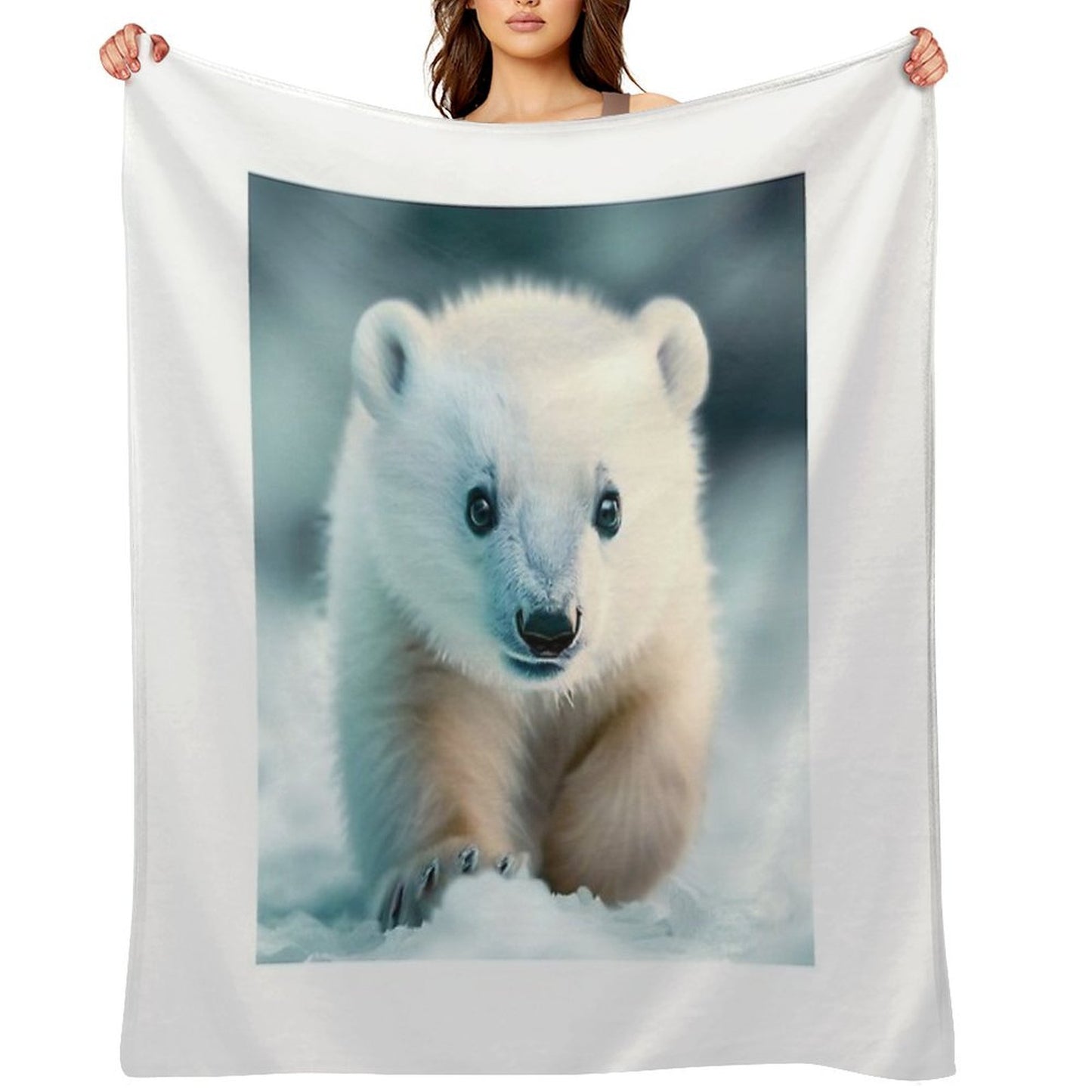 Cute Baby Polar Bear - Cute Baby Animals Throw Blanket