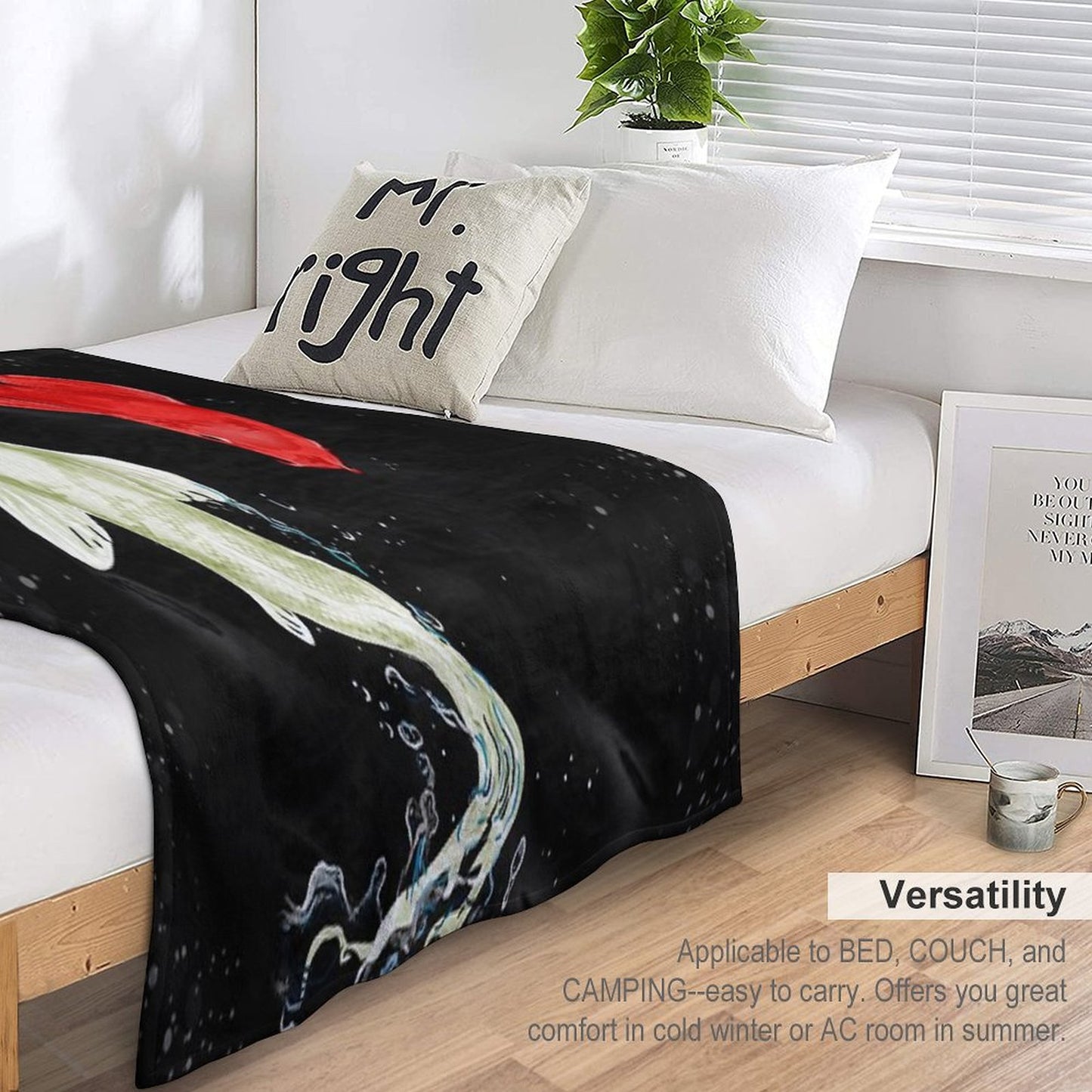 Koi Fishes Throw Blanket