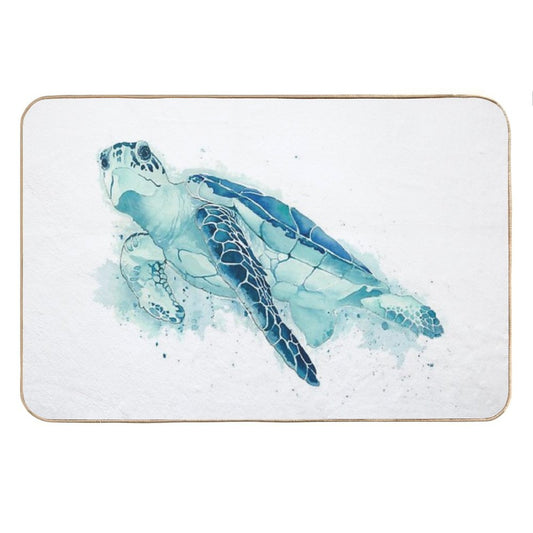 Watercolor Sea Turtle Bath Mat