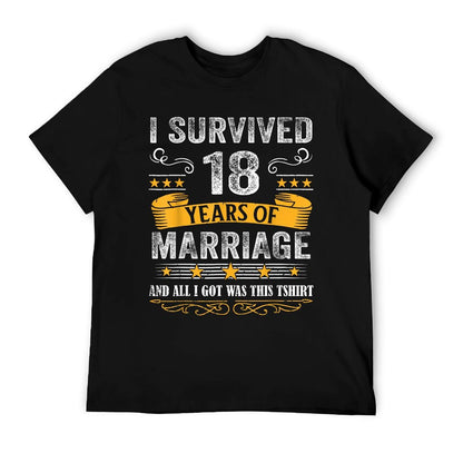 18th Wedding Anniversary Shirt Couples Husband Wife 18 Years T-Shirt