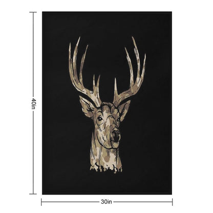 Deer Gear for Hunters - Camo Whitetail Buck Product Throw Blanket