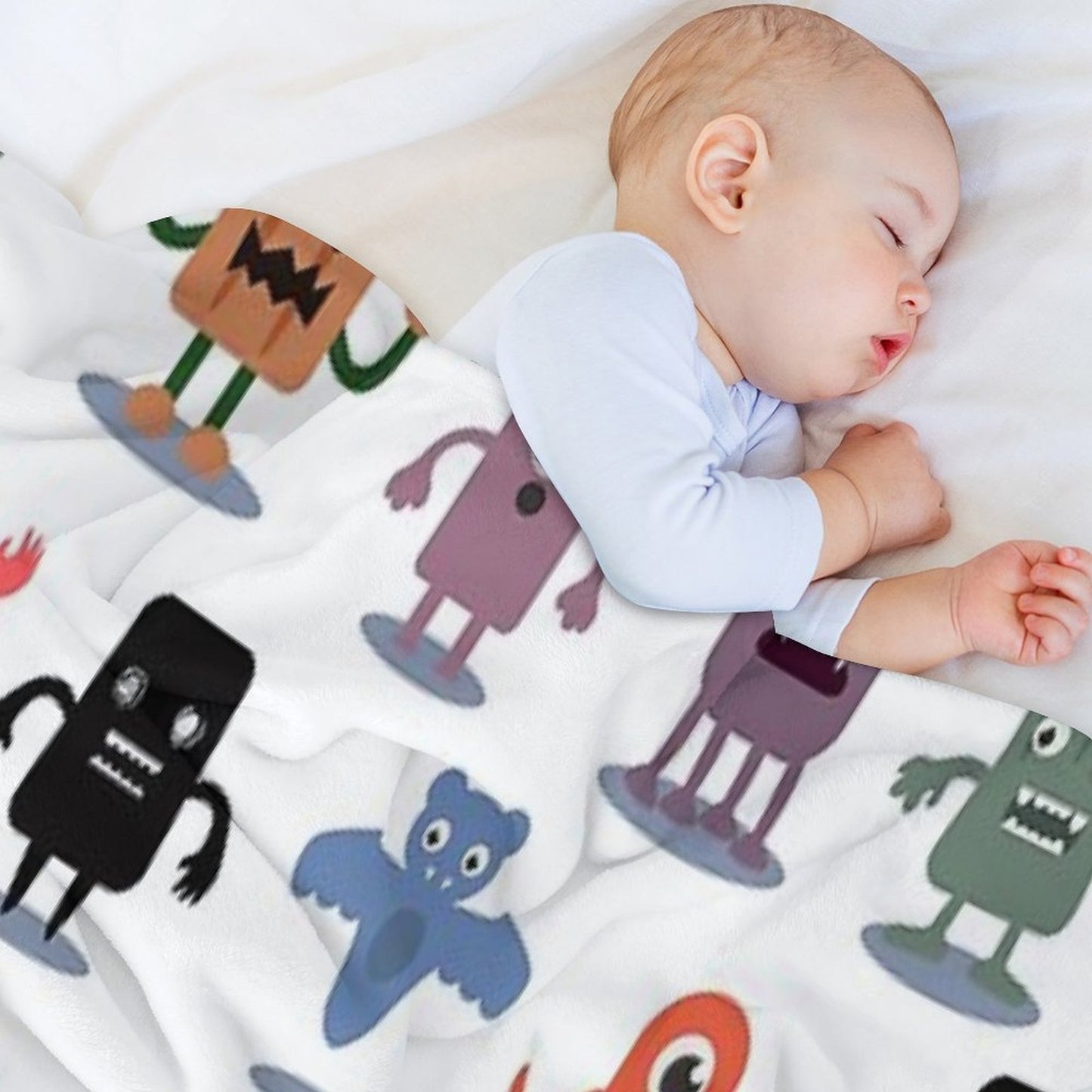 Monster Collection Pattern Throw Blanket