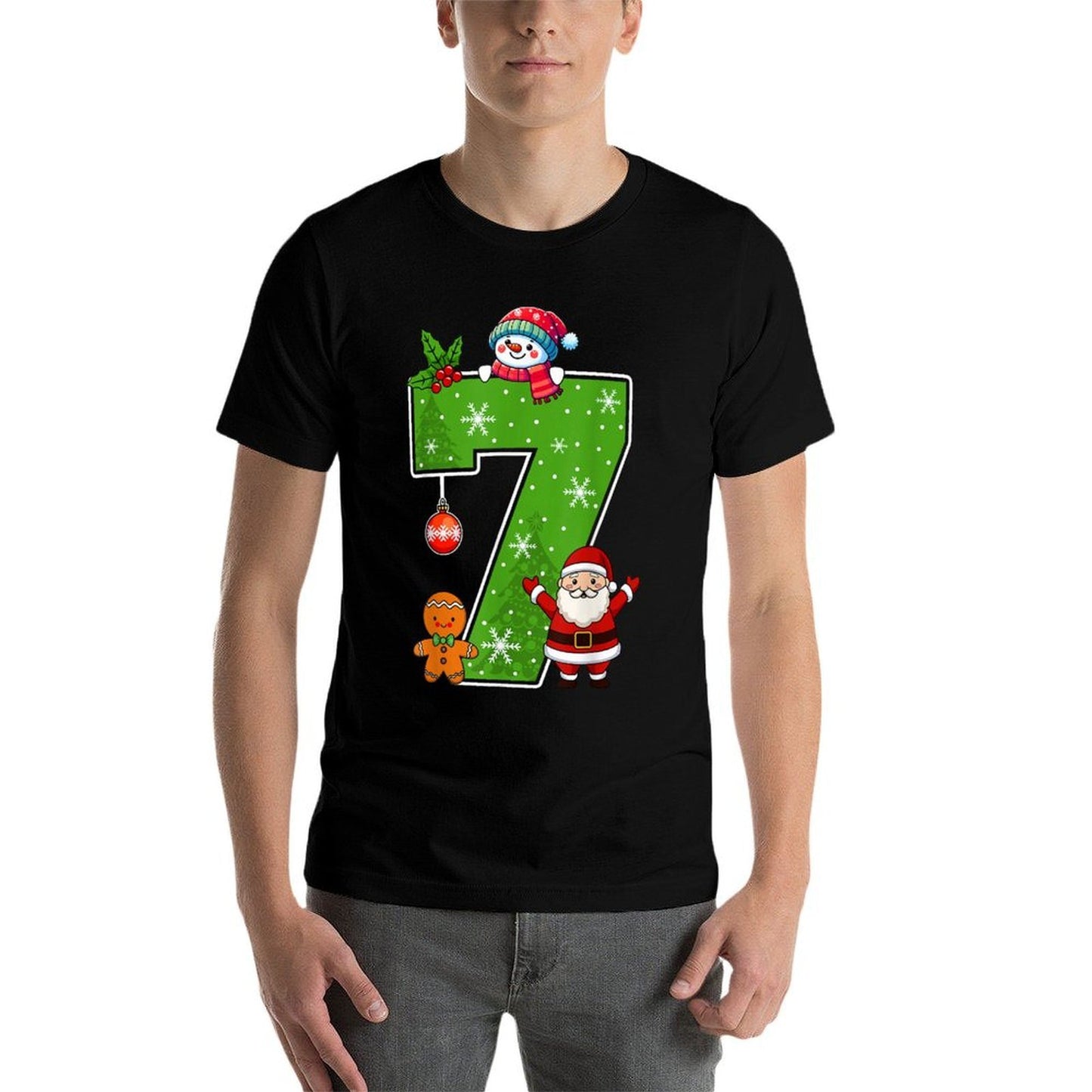 Number 7 Funny 67 Meme Couple Pajamas Christmas Matching  Stretchy T-Shirt