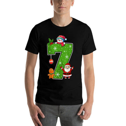Number 7 Funny 67 Meme Couple Pajamas Christmas Matching  Stretchy T-Shirt