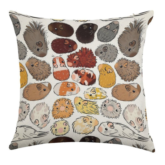 Guinea Pig Gradient Linen Throw Pillow Cover