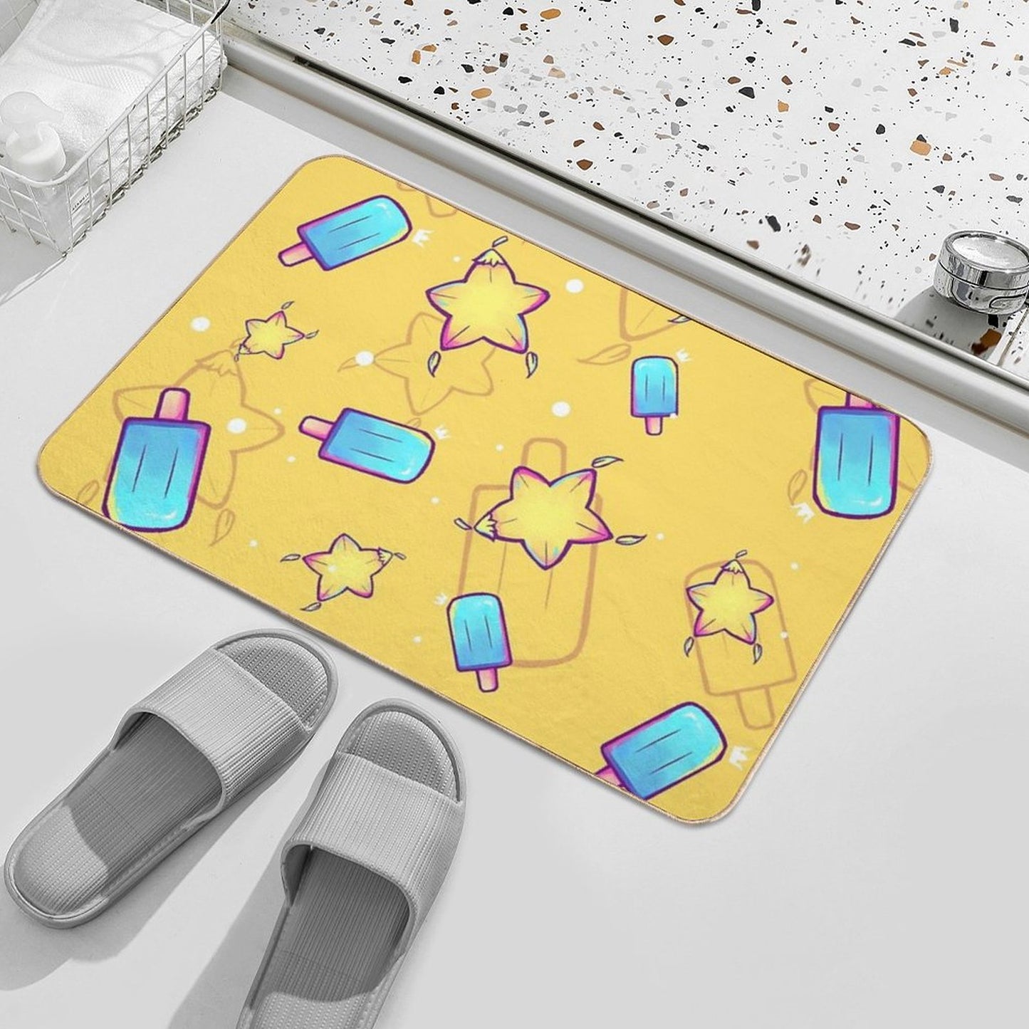 Kingdom Hearts Seasalt And Paopu Pattern Bath Mat