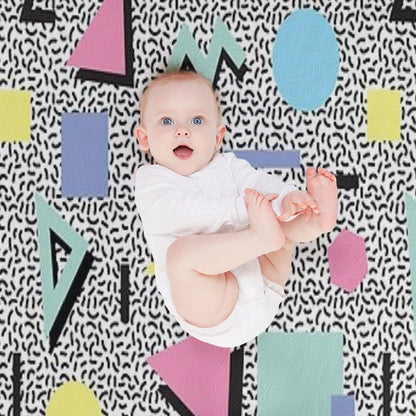 Eighties Memphis Pattern Design Throw Blanket