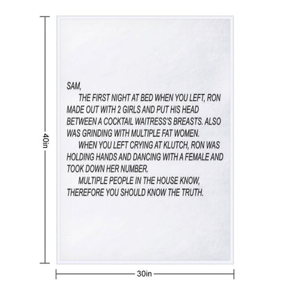 Anonymous Letter to Sammi Throw Blanket