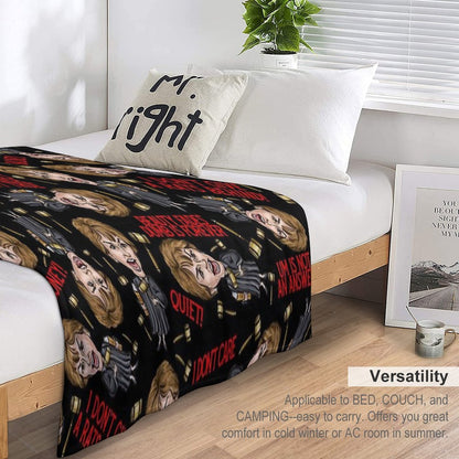 Black  Judge Judy Print Throw Blanket