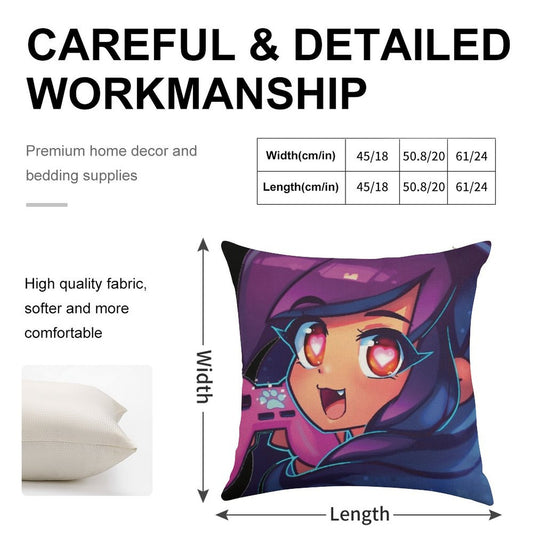 Aphmau with Video Game Linen Throw Pillow Cover