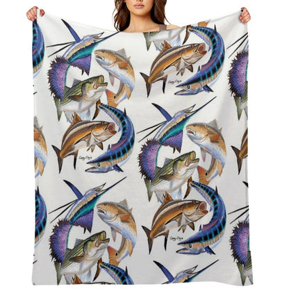 Gamefish Collage Throw Blanket