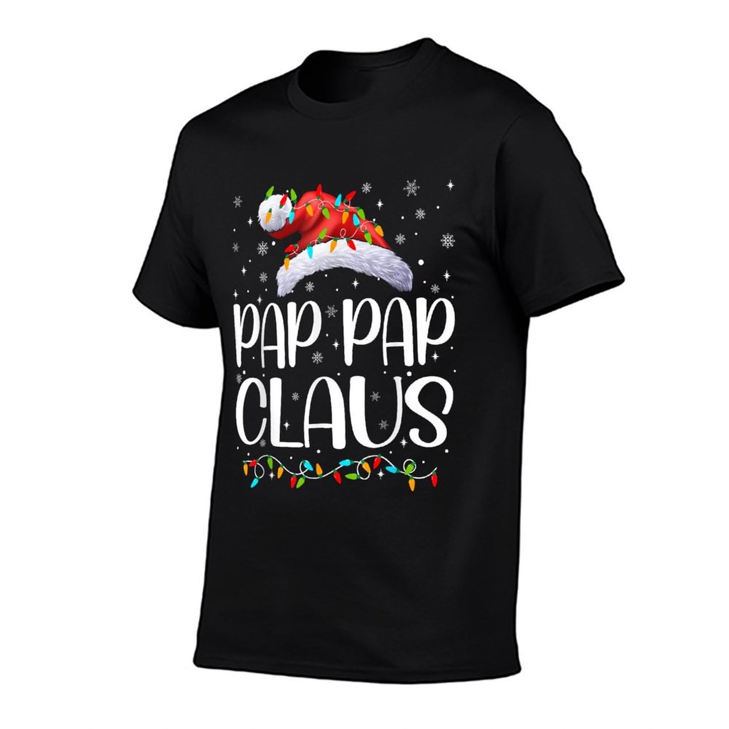 Pap Pap Claus Xmas Lights Christmas Pajama Matching Family  Oversized Silhouette T-Shirt