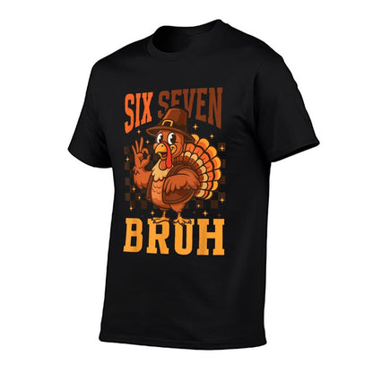 Funny Six Seven Meme Turkey Kids Bruh 67  Wrinkle-resistant T-Shirt