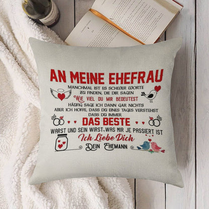 Gift for My Wife Perfect Gift Linen Throw Pillow Cover