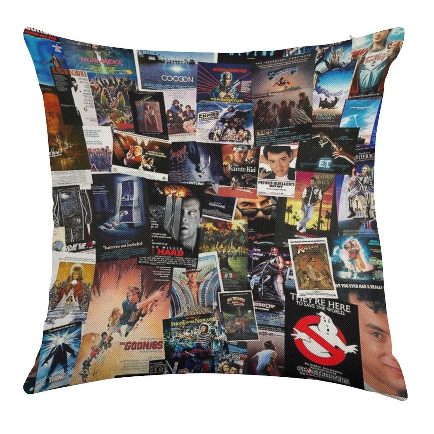1980s Movie Posters Linen Throw Pillow Cover