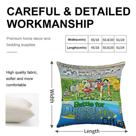 A BFDI Linen Throw Pillow Cover