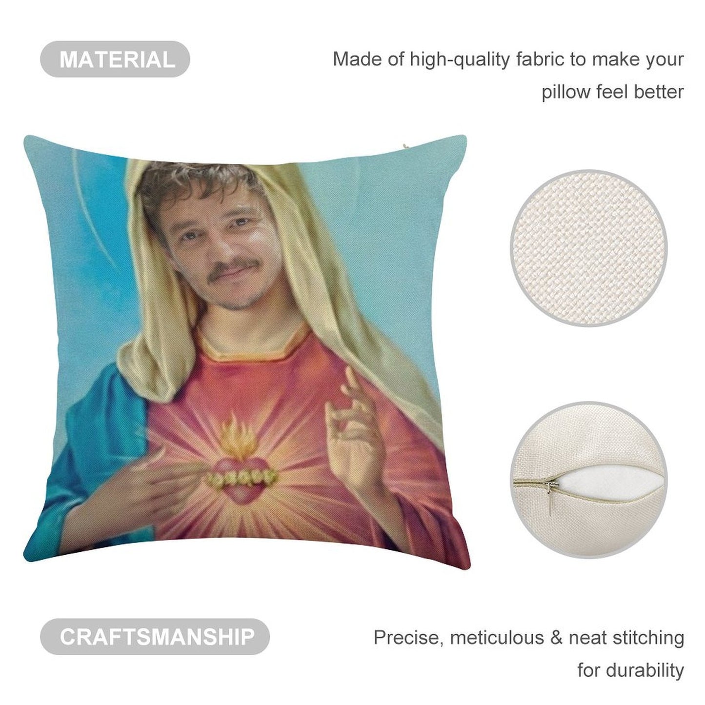 I Believe in Pedro Pascal Linen Throw Pillow Cover