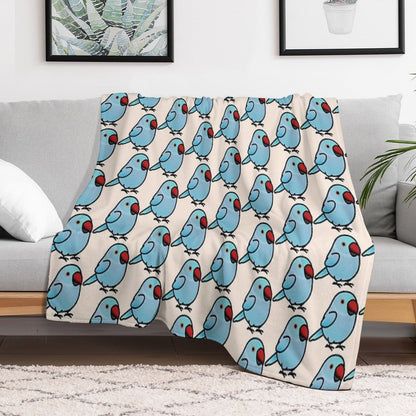 Chubby Blue Indian Ringneck Parakeet - Female Throw Blanket