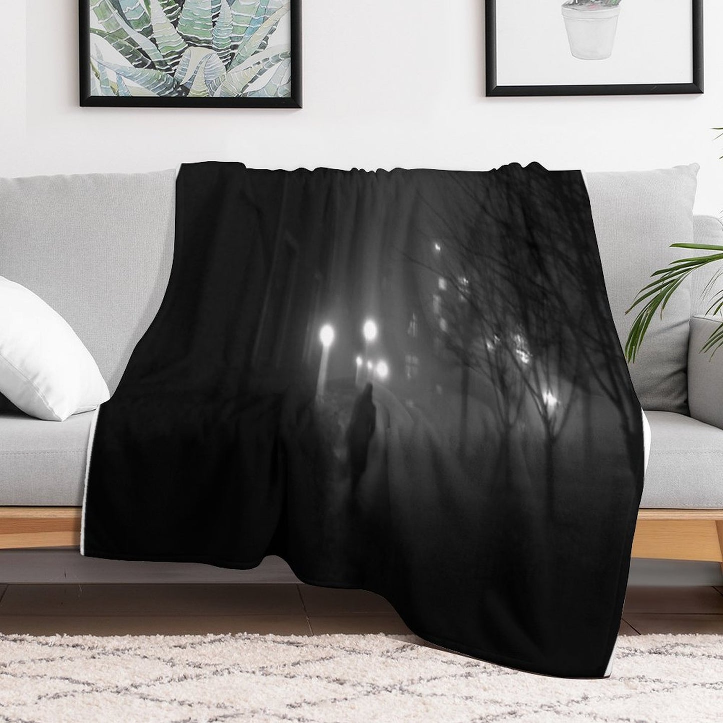 Fog Noir Spy Throw Blanket