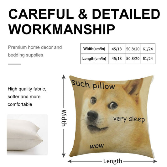 Such Pillow Very Sleep Linen Throw Pillow Cover