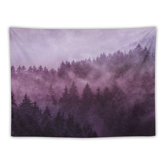 Excuse Me, I'm Lost  Laid Back In A Romantasy Moody Wilderness Dream Forest With Cascadia Trees Covered In Magic Fog Tapestry