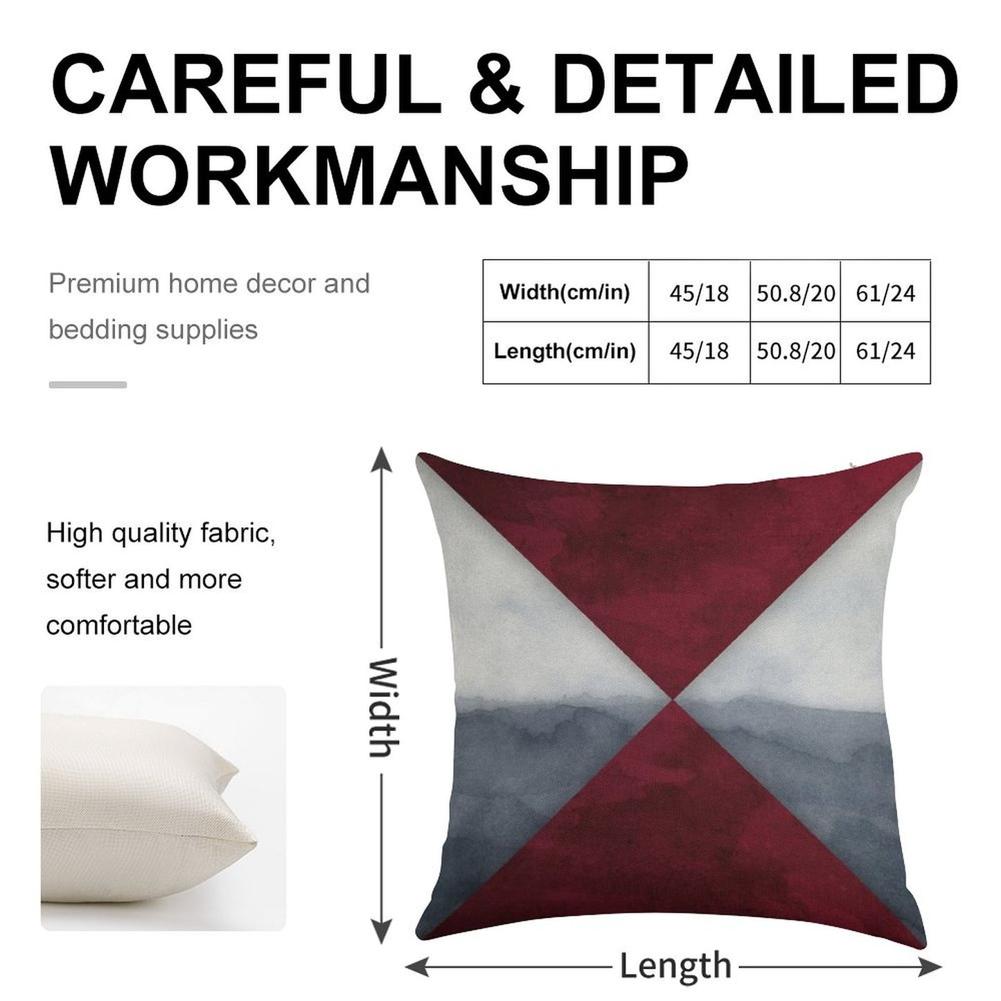 Maroon And Grey Linen Throw Pillow Cover