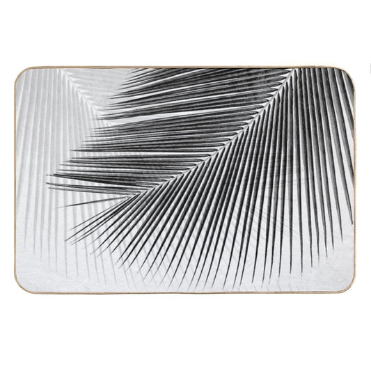Palm Leaf Synchronicity - Bw Bath Mat