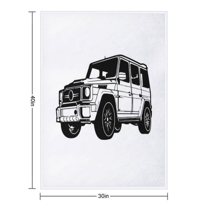 Mercedes G Class White Throw Blanket
