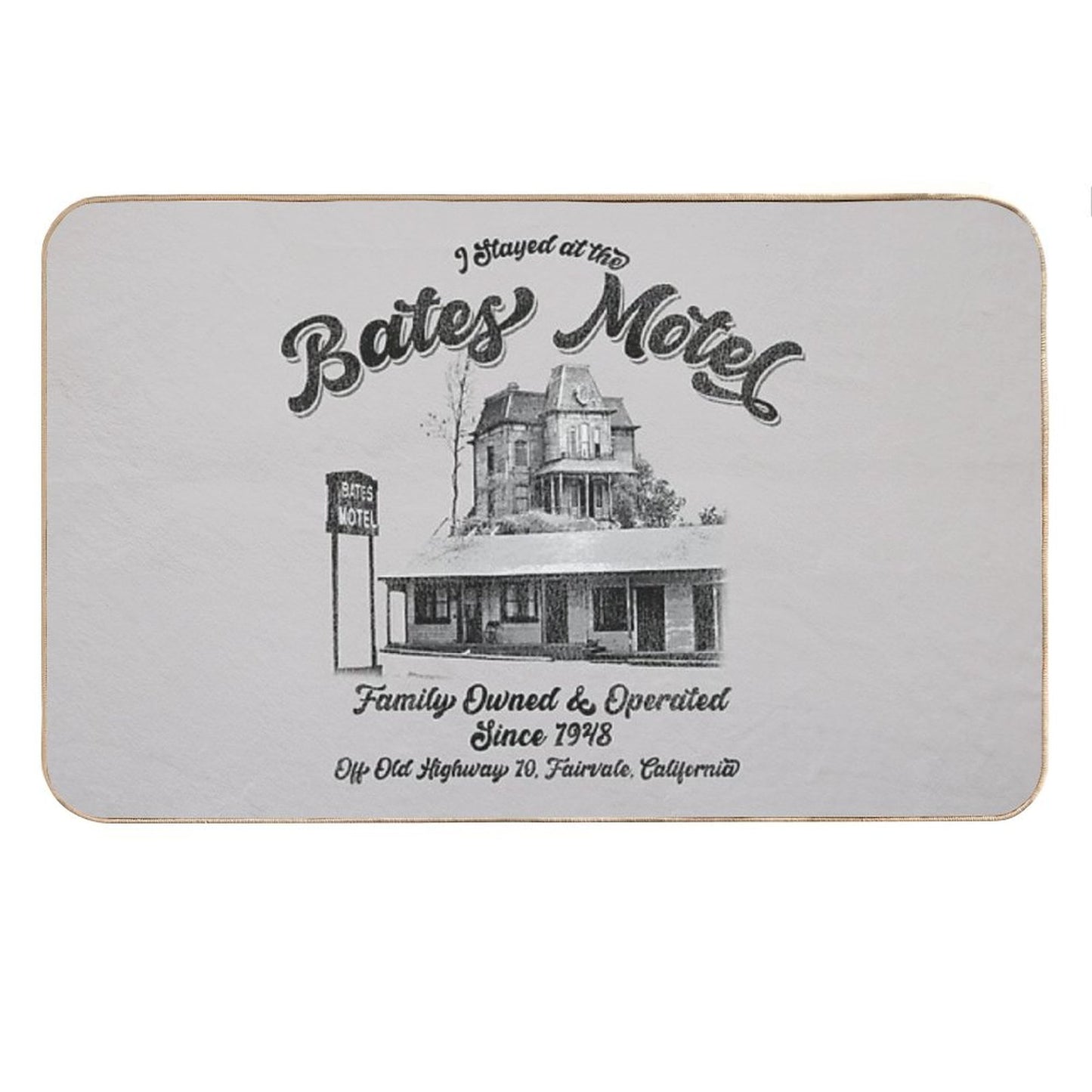 I Stayed At The Bates Motel Bath Mat