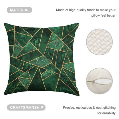 Deep Emerald Linen Throw Pillow Cover